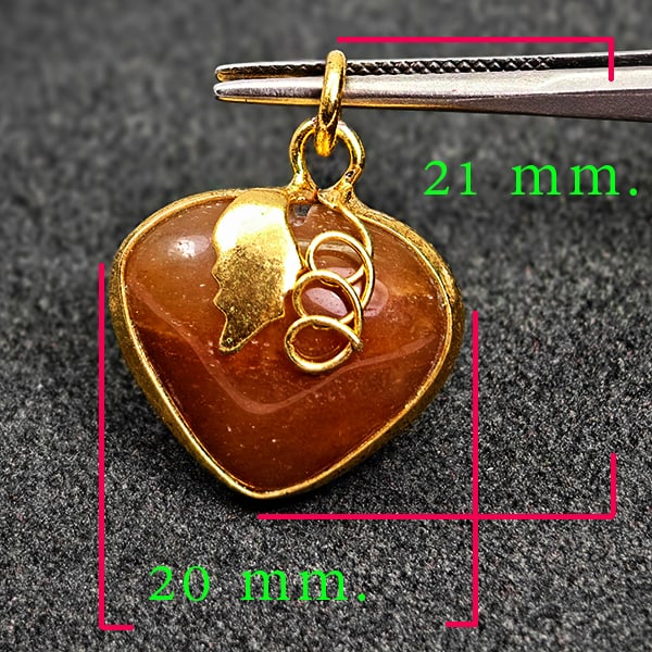 Natural Honey Jade 25.33 Ct. Heart Nickel Pendant 21 x 20 Mm. Gemstone From Thailand: Product ID: 819814313 Product Name: Natural Jade Weight: 25.33 CT. Size: 21 x 20 x 11 MM. Shape: Heart Shape Color: Multi Color Clarity:Opaque Luster: Good Gems Origin: Thailand Treatment: Unheated Cr