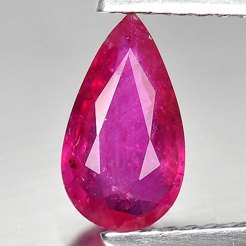 Natural Purplish Red Ruby 0.95 Ct. Pear Shape 8.9 x 5 Mm. Gemstone From Mozambique (1 of 3)