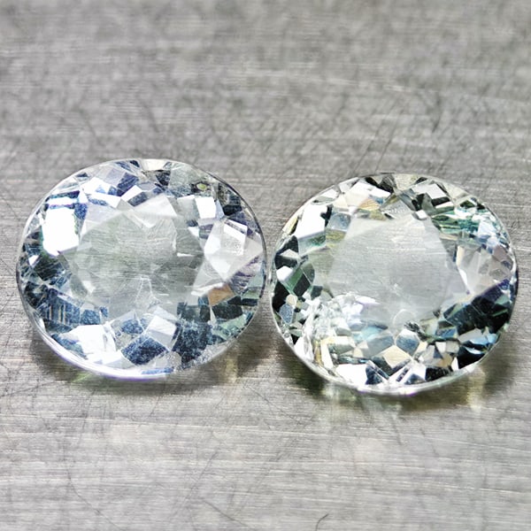 Natural Light Blue Aquamarine 1.56 Ct. 2 Pcs Oval Shape 6.3 x 5.6 Mm Gemstones From Brazil (1 of 3)