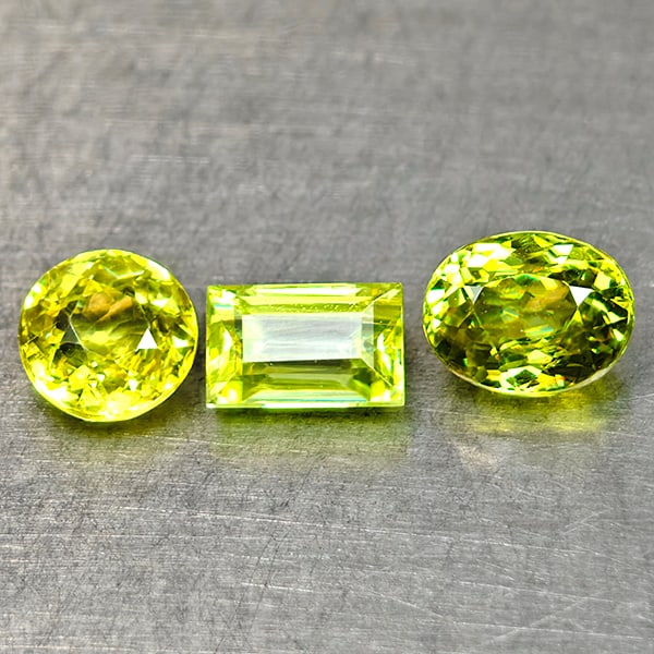 Natural Multi Color Titanium Sphene Red Spark 1.47 Ct. 3 Pcs Mixed Shape Unheated Gemstones (1 of 3)