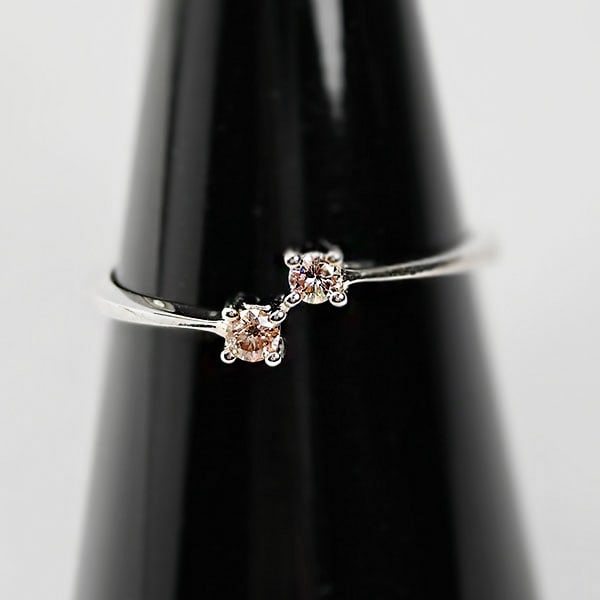 Natural Champagne Diamond 0.10 Ct. 925 Sterling Silver Ring Jewelry 0.98 Grams Size 7 (1 of 3)