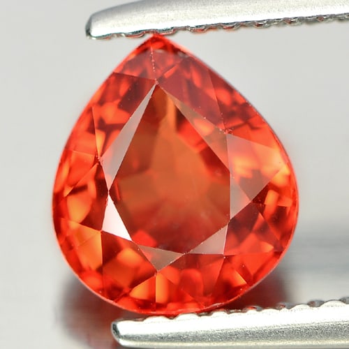 Certified Natural Orange Songea Sapphire 1.65 Ct. Clean Pear Shape 7.41 x 6.50 Mm. Gemstone From (1 of 4)