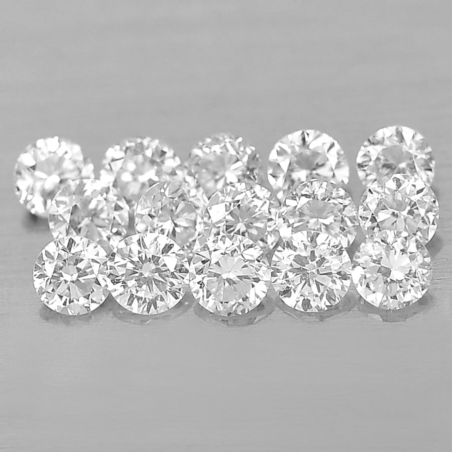 Natural White Diamond 0.148 Ct. 15 Pcs. VVS Round Brilliant Cut 1.3 Mm. Unheated From Belgium: Product ID: 802102716 Product Name: Natural Natural Diamond Weight: 0.15 CT. Size: 1.3 x 1.3 x 0.9 MM. Shape: Round Brilliant Cut Color: D Clarity:VVS Luster: Scintillating Gems Origin: Belgium Treatm