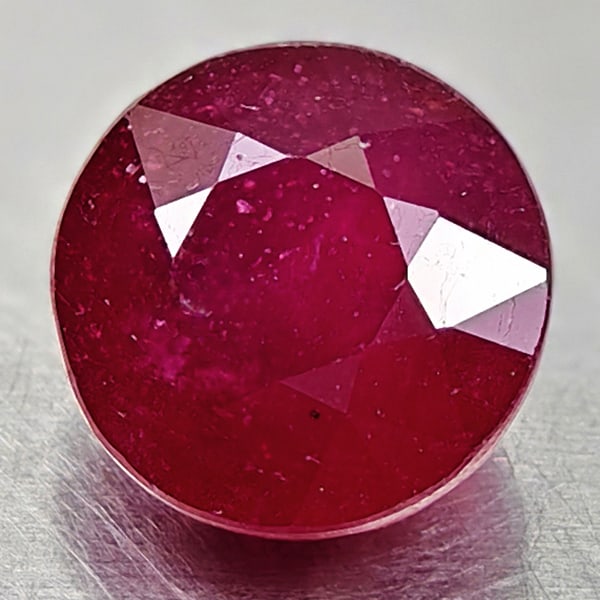 Natural Red Ruby 3.33 Ct. Round Shape 8 Mm Gemstone From Madagascar (1 of 3)