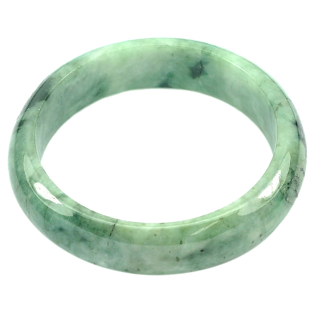 Natural Green Jade Bangle 291.27 Ct. Diameter 56 Mm. Unheated Gemstone: Product ID: 819813488 Product Name: Natural Jade Weight: 291.27 CT. Size: 70 x 56 x 15 MM. Shape: Round Color: Green Clarity:Opaque Luster: Good Gems Origin: Thailand Treatment: Unheated Crystal Struc