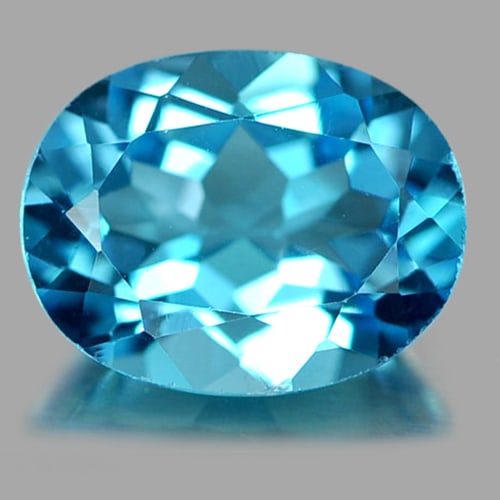 Natural Swiss Blue Topaz 2.25 Ct. Oval Shape 9.2 x 7.2 x 4.5 Mm. Gemstone From Brazil: Product ID: 807163174 Product Name: Natural Blue Topaz Weight: 2.25 CT. Size: 9.2 x 7.2 x 4.5 MM. Shape: Oval Color: Swiss Blue Clarity:VSI Luster: Good Gems Origin: Brazil Treatment: Treated Crystal