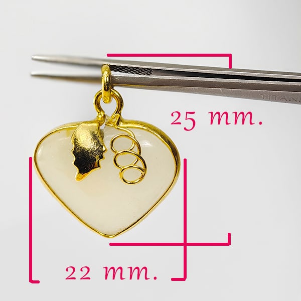 Natural Multi-Color Jade 33.17 Ct. Heart Nickel Pendant 25 x 22 Mm. Gemstone From Thailand (1 of 3)