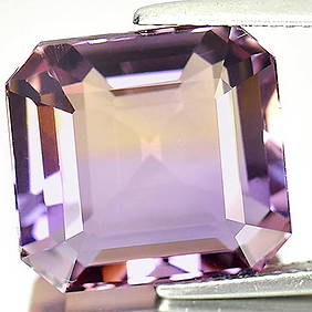 Natural Bi Color Ametrine 12.52 Ct. VVS Octagon Shape 14.2 x 13.5 Mm. Unheated Gemstone (1 of 3)
