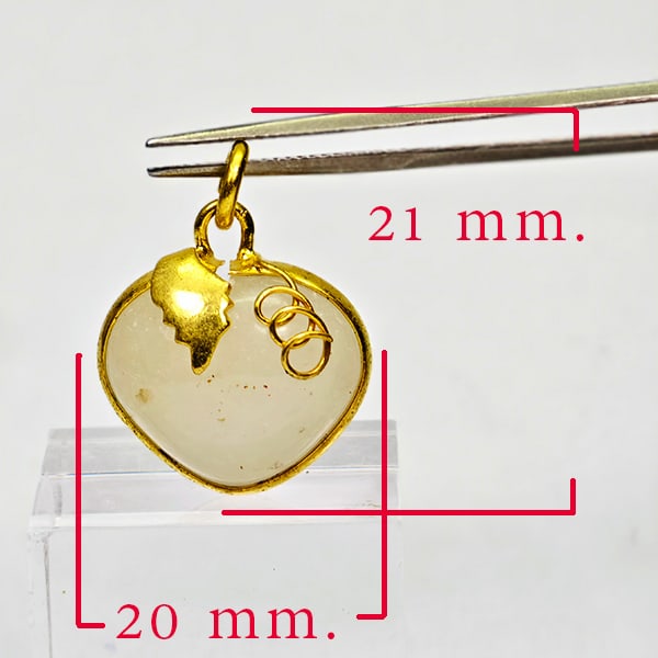 Natural Multi-Color Jade 29.15 Ct. Heart Nickel Pendant 21 x 20 Mm. Gemstone From Thailand (1 of 3)