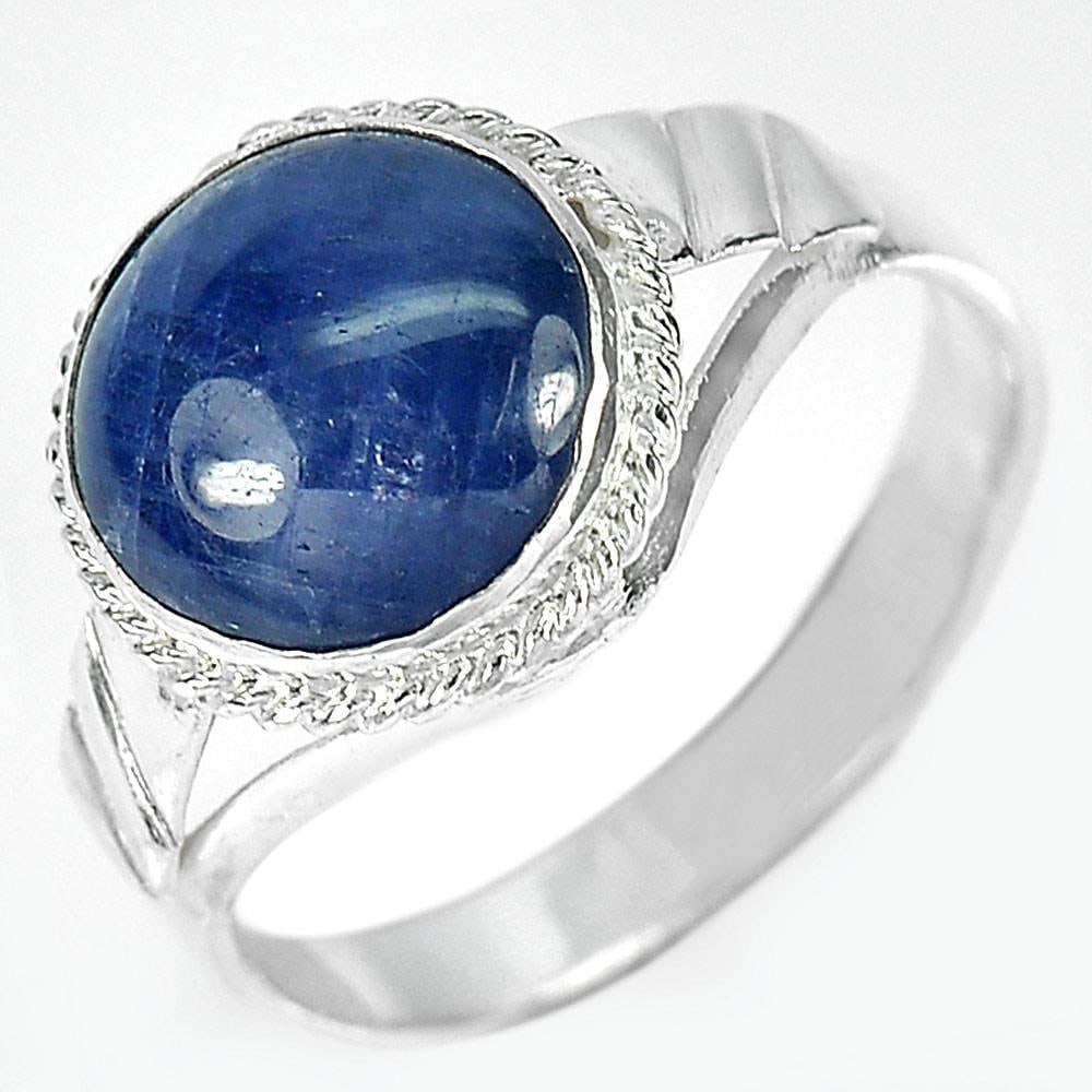 Natural Blue Sapphire 925 Sterling Silver Ring Jewelry 3.26 Grams Size 7.5 (1 of 3)