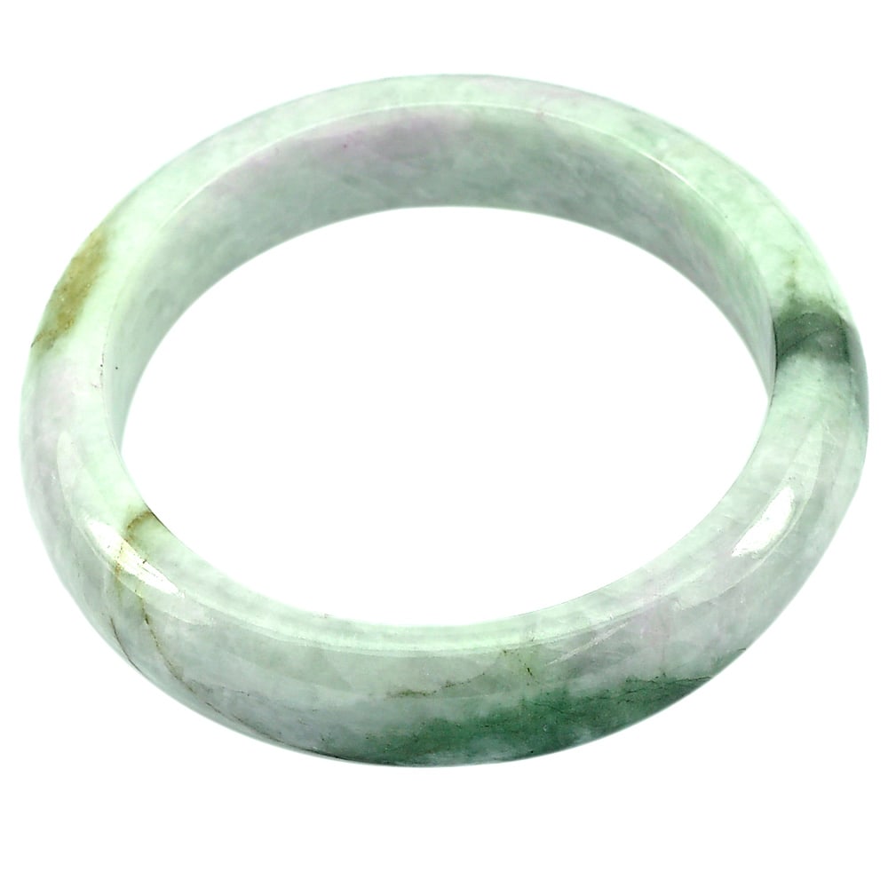 Natural Multi Color Jade Bangle 345.34 Ct. Diameter 57 Mm. Unheated Gemstone: Product ID: 819813502 Product Name: Natural Jade Weight: 345.34 CT. Size: 74 x 57 x 15 MM. Shape: Round Color: Green Clarity:Opaque Luster: Good Gems Origin: Thailand Treatment: Unheated Crystal Struc