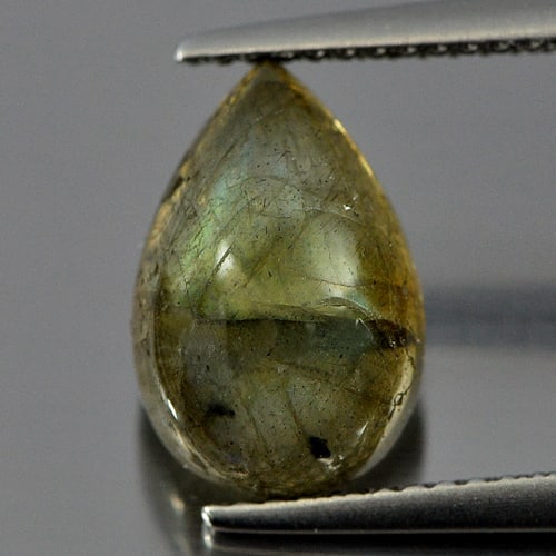 Natural Multi Color Labradorite 3.28 Ct. Pear Cabochon Shape12 x 8 Mm. Gemstone (1 of 3)