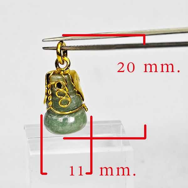 Natural Green Jade 19.64 Ct. Calabash Pendant Size 20 x 11 Mm. Gemstone From Thailand: Product ID: 819814443 Product Name: Natural Jade Weight: 19.64 CT. Size: 20 x 11 x 11 MM. Shape: Calabash Color: Multi-Color Clarity:Opaque Luster: Good Gems Origin: Thailand Treatment: Unheated Cryst