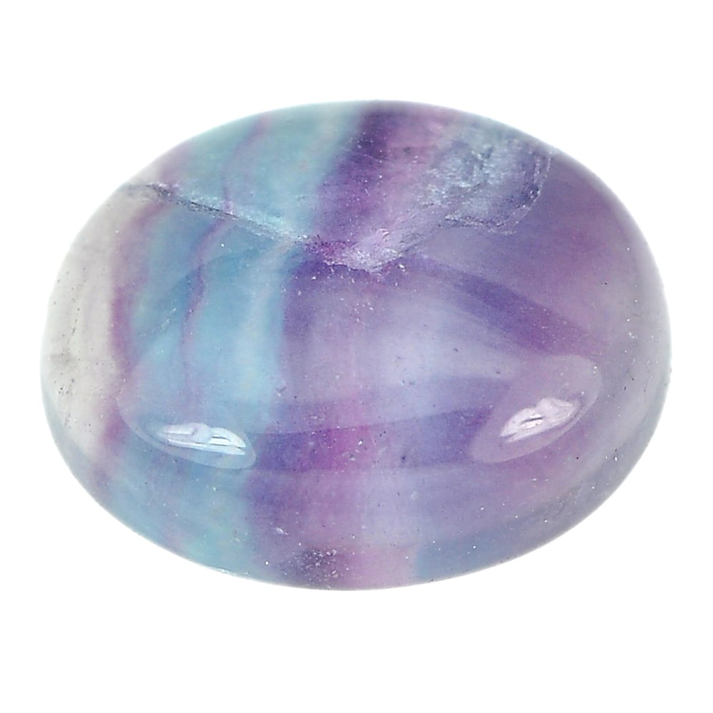 Natural Multi Color Fluorite 3.23 Ct. Oval Cabochon Shape 10 x 8 Mm. Unheated Gemstone From Brazil (1 of 3)