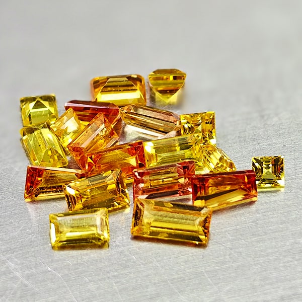 Natural Orange Yellow Sapphire 2.23 Ct. 19 Pcs Mixed Shape Gemstones From Tanzania (1 of 3)