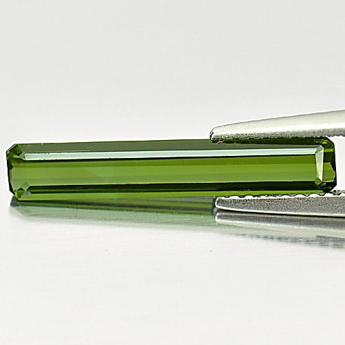 Natural Green Tourmaline 1.45 Ct. Octagon Shape 19.2 x 3.5 Mm. Unheated Gemstone From Nigeria (1 of 3)