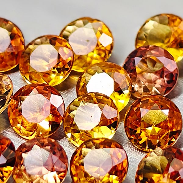Natural Orange Yellow Songea Sapphire 1.26 Ct. 15 Pcs Round Shape 2.9 Mm Gemstones From Tanzania: Product ID: 806149780 Product Name: Natural Yellow Sapphire Weight: 1.26 CT. Size: 2.9 x 2.9 x 1.4 MM. Shape: Round Color: Orange Yellow Songea Clarity:VSI Luster: Very Good Gems Origin: Tanzania Trea