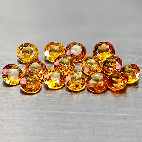 Natural Orange Yellow Songea Sapphire 1.36 Ct. 15 Pcs. Round Shape 2.9 Mm. Gemstones From Tanzania: Product ID: 806149778 Product Name: Natural Yellow Sapphire Weight: 1.36 CT. Size: 2.9 x 2.9 x 1.4 MM. Shape: Round Color: Orange Yellow Songea Clarity:VSI Luster: Very Good Gems Origin: Tanzania Trea