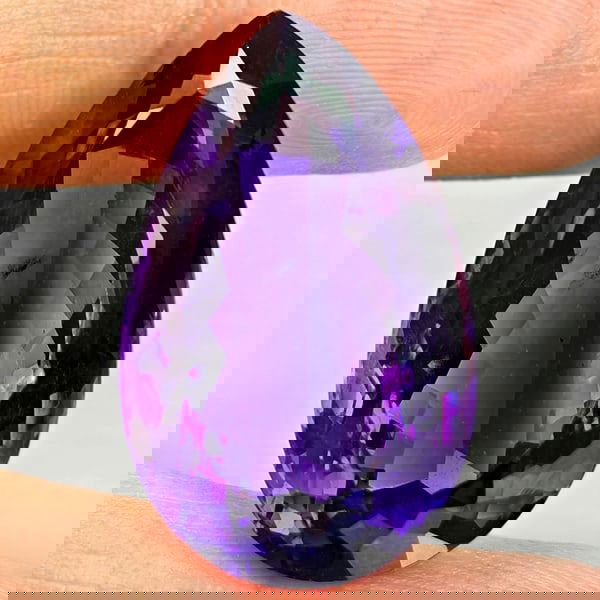 Natural Purple Amethyst 33.73 Ct. Pear Shape 28 x 16.5 Mm Gemstone From Brazil (1 of 3)