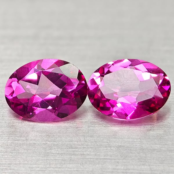 Natural Pink Topaz 2.83 Ct. 2 Pcs.Clean Oval Shape 8.1 x 6.1 Mm Gemstone From Brazil: Product ID: 807168230 Product Name: Natural Topaz Weight: 2.83 CT. Size: 8.1 x 6.1 x 3.6 MM. Shape: Oval Shape Color: Pink Clarity:IF Luster: Very Good Gems Origin: Brazil Treatment: Treated Crystal S