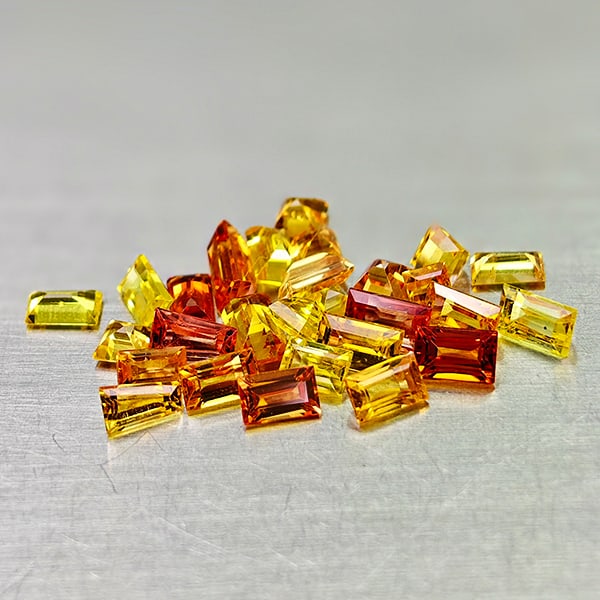 Natural Orange Yellow Sapphire 3.40 Ct. 28 Pcs Mixed Shape 3.9 x 2.3 Mm Gemstones From Tanzania (1 of 3)