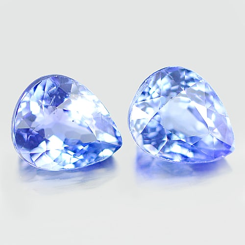 Natural Violet Blue Tanzanite 1.03 Ct. Pair Pear Shape 5.4 x 4.4 Mm. Gemstone From Tanzania (1 of 3)