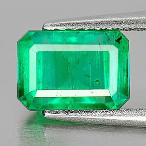 Certified Natural Green Emerald 1.55 Ct. Octagon Shape 8.05 x 5.76 Mm. Gemstone From Columbia (1 of 4)