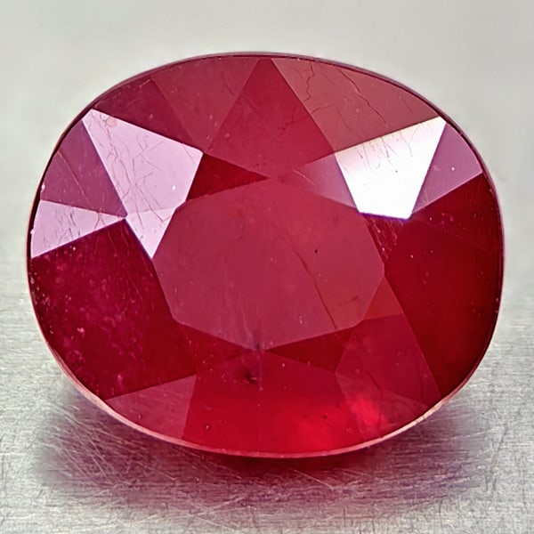Natural Red Ruby 6.44 Ct. Oval Shape 10.6 x 9 Mm Gemstone From Madagascar (1 of 3)