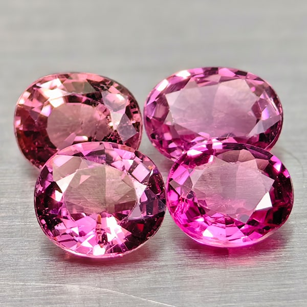 Natural Pink Tourmaline 1.84 Ct. 4 Pcs Oval Shape 5.7 x 4.3 Mm Gemstones From Nigeria (1 of 3)