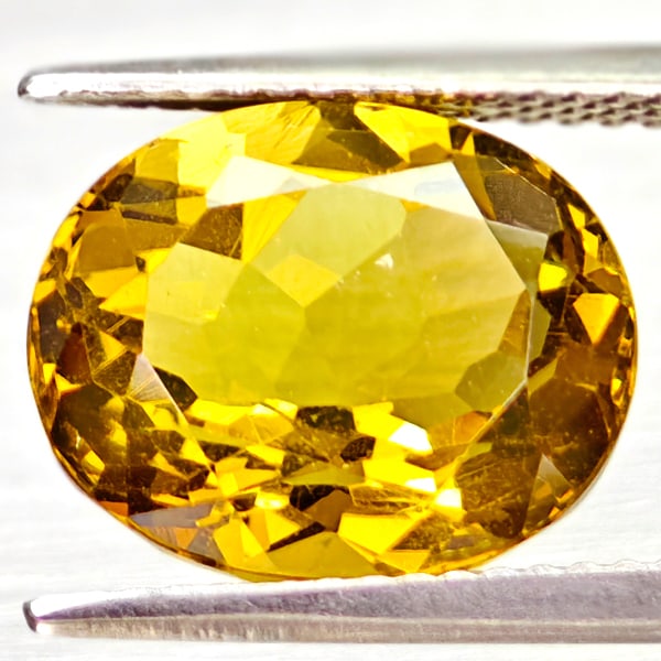 Natural Yellow Citrine 5.53 Ct. Oval Shape 12.4 x 10.2 Mm Gemstone From Brazil: Product ID: 801815126 Product Name: Natural Citrine Weight: 5.53 CT. Size: 12.4 x 10.2 x 7.4 MM. Shape: Oval Color: Yellow Clarity:VSI Luster: Good Gems Origin: Brazil Treatment: Unheated Crystal Stru