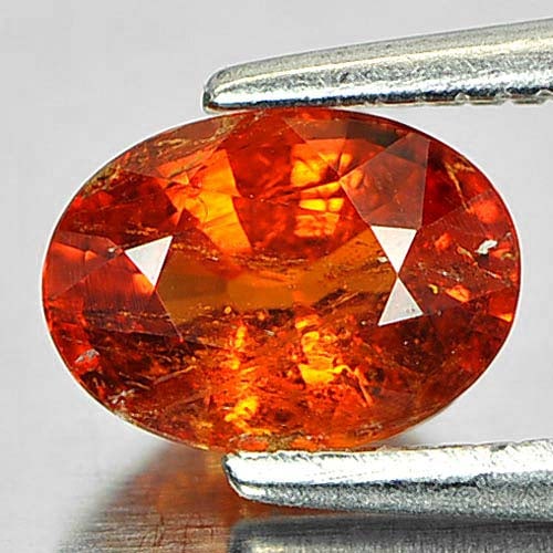 Natural Orangish Red Spessartine Garnet 1.07 Ct. Oval Shape 7 x 5 Mm Gemstone from Namibia: Product ID: 802931815 Product Name: Natural Spessartine Weight: 1.07 CT. Size: 7 x 5 x 3.5 MM. Shape: Oval Color: Orangish Red Clarity:SI2 Luster: Good Gems Origin: Namibia Treatment: Unheated Crystal