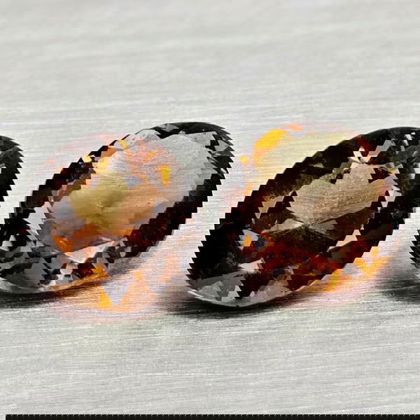 Natural Smokey Quartz 1.21 Ct. 2 Pcs Round Shape 5.9 Mm Gemstones From Brazil (1 of 3)