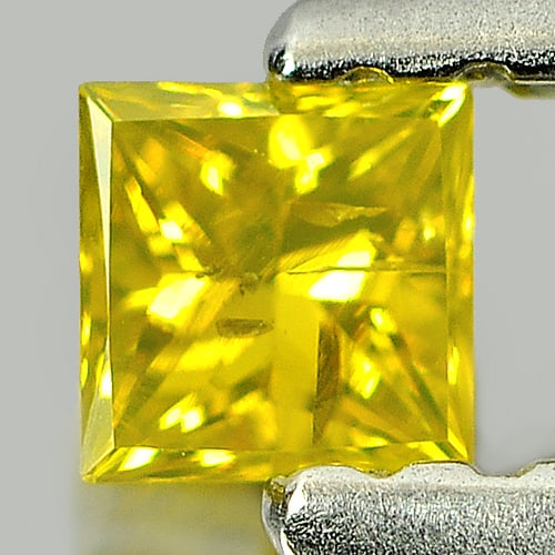 Natural Yellow Loose Diamond 0.12 Ct. Square Princess Cut Shape 2.9 x 2.9 Mm.: Product ID: 802104054 Product Name: Natural Enhanced Diamond Weight: 0.12 CT. Size: 2.9 x 2.9 x 1.9 MM. Shape: Square Princess Cut Color: Yellow Clarity:SI1 Luster: Scintillating Gems Origin: Belgium