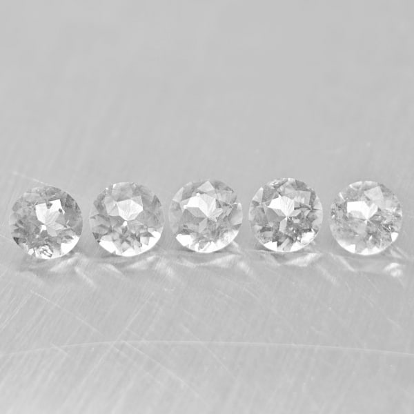 Natural White Topaz 1.44 Ct. 5 Pcs. Round Diamond Cut 4.2 Mm Gemstones From Brazil: Product ID: 807167592 Product Name: Natural Topaz Weight: 1.44 CT. Size: 4.2 x 2.5 MM. Shape: Round Diamond Cut Color: White Clarity:VSI - SI1 Luster: Good Gems Origin: Brazil Treatment: Unheated Crys