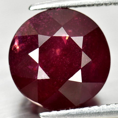 Natural Purplish Red Ruby 5.91 Ct. Round Shape 9.8 Mm Gemstone From Madagascar (1 of 1)