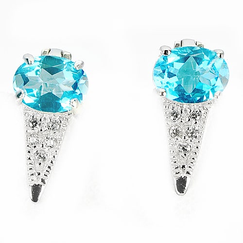 Natural Swiss Blue Topaz 925 Sterling Silver Earrings Jewelry 3.93 Grams: Product ID: 281020115 Product Type: 925 Sterling Silver Fine Jewelry Jewelry Weight: 3.93 Grams. Gemstones Color: Blue Metal: Solid Silver 92.5%. Gemstone Detail: Oval Swiss Blue Natural Topaz Size 8 