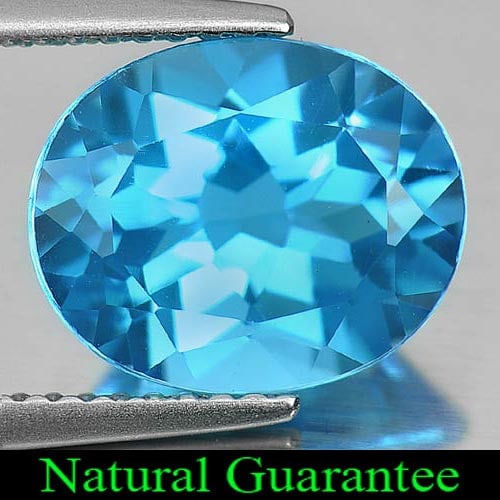 Swiss Blue Topaz 4.44 Ct. VVS Oval Shape 11 x 9 Mm. Natural Gemstone From Brazil: Product ID: 807160599 Product Name: Natural Blue Topaz Weight: 4.44 CT. Size: 11 x 9 x 6 MM. Shape: Oval Color: Swiss Blue Clarity:VVS Luster: Good Gems Origin: Brazil Treatment: Treated Crystal Struc