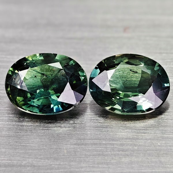 Natural Fancy Color Songea Sapphire 1.32 Ct. 2 Pcs Oval Shape 6.4 x 4.8 Mm Gemstones From Tanzania (1 of 3)