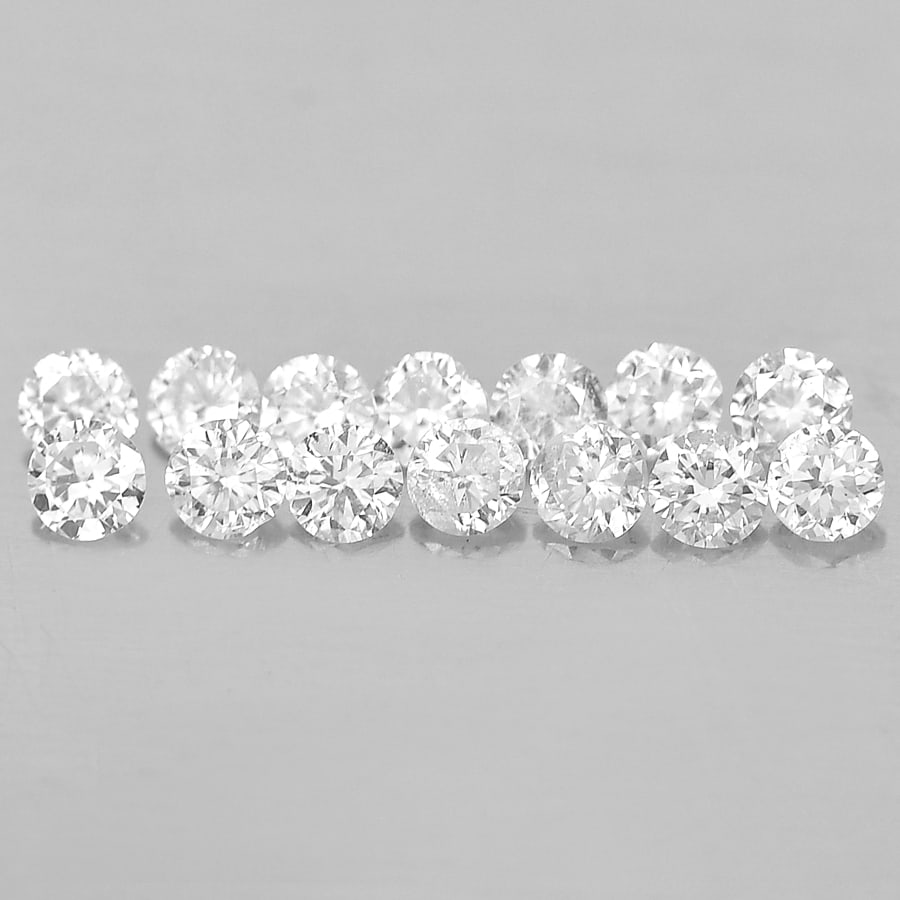 Natural White Diamond 0.12 Ct. 14 Pcs. Round Brilliant Cut 1.3 Mm From Belgium: Product ID: 802102689 Product Name: Natural Natural Diamond Weight: 0.12 CT. Size: 1.3 x 1.3 x 0.8 MM. Shape: Round Brilliant Cut Color: D Clarity:VVS - VSI Luster: Scintillating Gems Origin: Belgium