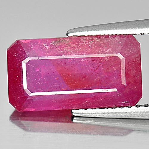 Natural Red Pink Ruby 6.08 Ct.  Octagon Shape 14.2 x 7.6 Mm Gemstone From Mozambique (1 of 3)