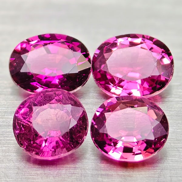 Natural Pink Tourmaline 2.27 Ct. 4 Pc.s Oval Shape 5.9 x 4.1 Mm. Gemstones From Nigeria: Product ID: 807250782 Product Name: Natural Tourmaline Weight: 2.27 CT. Size: 5.9 x 4.1 x 3 MM. Shape: Oval Color: Party Color Pink Clarity:VSI Luster: Good Gems Origin: Nigeria Treatment: Unheated Cr