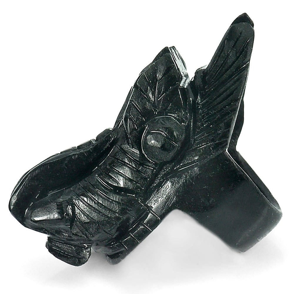 Natural Black Green Jade Dragon Ring Size 7.5 Unheated Gemstone 178.60 Ct. (1 of 3)