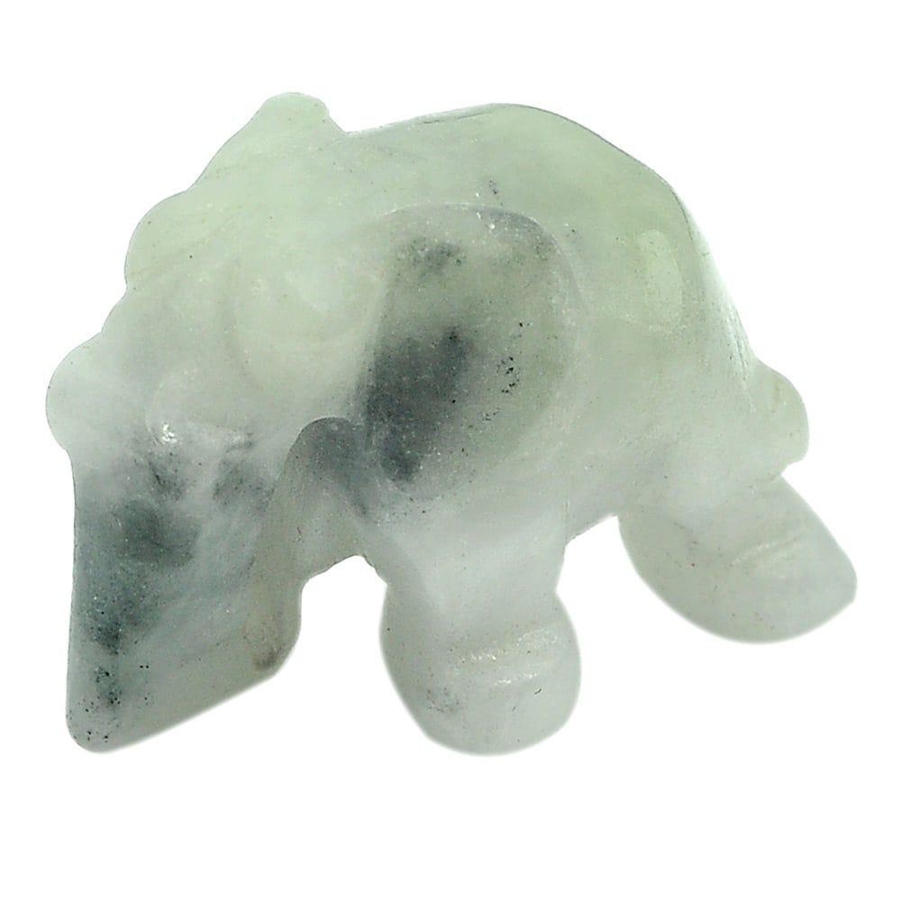 Natural Green Color Jade 47.88 Ct. Elephant Carving Size 24 x 17.7 Mm. Gemstone From Thailand: Product ID: 819813451 Product Name: Natural Jade Weight: 47.88 CT. Size: 24 x 17.7 x 14.8 MM. Shape: Elephant Carving Color: Green Clarity:Opaque Luster: Good Gems Origin: Thailand Treatment: Unheated