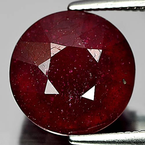 Natural Purplish Red Ruby 5.61 Ct. Round Shape 9.9 Mm Gemstone From Madagascar (1 of 3)