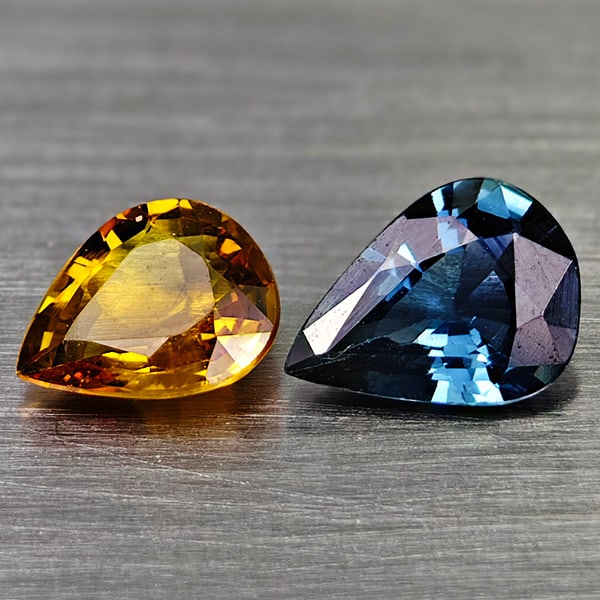 Natural Fancy Color Songea Sapphire 1.08 Ct. 2 Pcs Pear Shape 6.7 x 4.9 Mm Gemstones From Tanzania: Product ID: 806162143 Product Name: Natural Fancy Color Sapphire Weight: 1.08 CT. Size: 6.7 x 4.9 x 2.5 MM. Shape: Pear Shape Color: Fancy Color Clarity:VSI Luster: Good Gems Origin: Tanzania Treatmen
