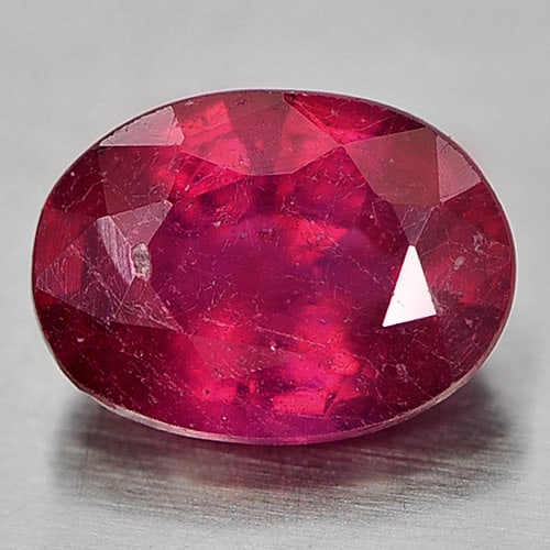 Natural Pinkish Red Ruby 1.18 Ct. Oval Shape 7 x 5.2 Mm. Gemstone From Madagascar (1 of 3)
