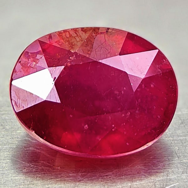 Natural Red Ruby 2.98 Ct. Oval Shape 8.7 x 6.8 Mm Gemstone From Madagascar: Product ID: 805935162 Product Name: Natural Ruby Weight: 2.98 CT. Size: 8.7 x 6.8 x 5.2 MM. Shape: Oval Color: Red Clarity:SI Luster: Good Gems Origin: Madagascar Treatment: Heated (Lead-glass filling