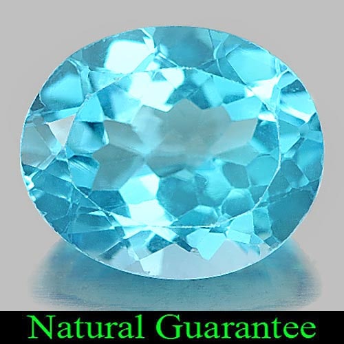 Natural Swiss Blue Topaz 5.67 Ct. Oval Shape 12 x 10 Mm. Gemstone From Brazil: Product ID: 807161208 Product Name: Natural Blue Topaz Weight: 5.67 CT. Size: 12 x 10 x 6.3 MM. Shape: Oval Color: Swiss Blue Clarity:VSI Luster: Good Gems Origin: Brazil Treatment: Treated Crystal St