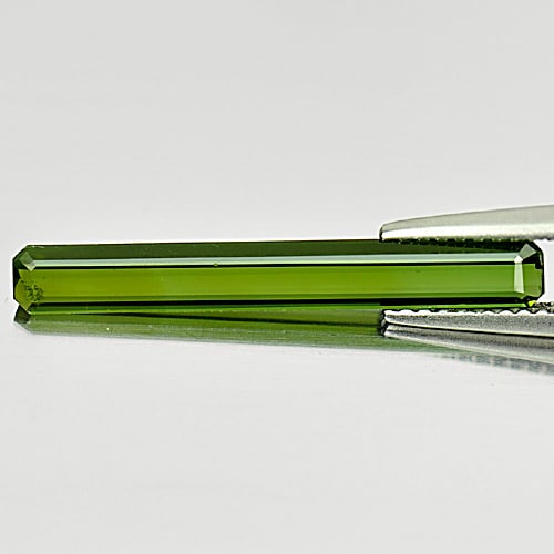 Natural Green Tourmaline 1.93 Ct. VVS Octagon Shape 25 x 3.4 Mm. Unheated Gemstone From Nigeria (1 of 3)
