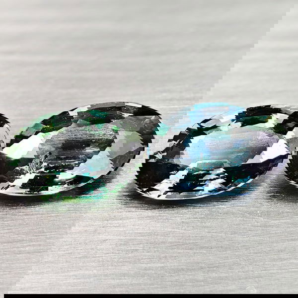 Natural Fancy Color Green Songea Sapphire 1.02 Ct. 2 Pcs Oval Shape 6.2 x 4.2 Mm Gemstones From (1 of 3)